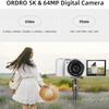 ORDRO 5K Digital Camera for Photography, 12X Optical Zoom Vlogging Camera for YouTube with 3.2" IPS Touch Flip Screen, WDR, Night Vision; Bunble Kit 64GB Card + Mic+ Flex Tripod view 3
