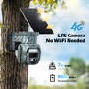 4G LTE Cellular Solar Powered Security Camera Wireless Outdoor, No WiFi Camera Built in SIM Card & Subscription Monthly Fee, 2 Way Talk, 355 Live View, 2K Color Night Vision, PIR Motion Sensor view 3