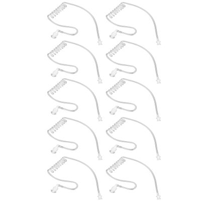 10-Pack Replacement Acoustic Coil Tube Walkie Talkie Earpieces for Baofeng Motorola Retevis Kenwood Midland Two-Way Radios Headset, Secret Spy Game Earpiece (High Elasticity PU)
