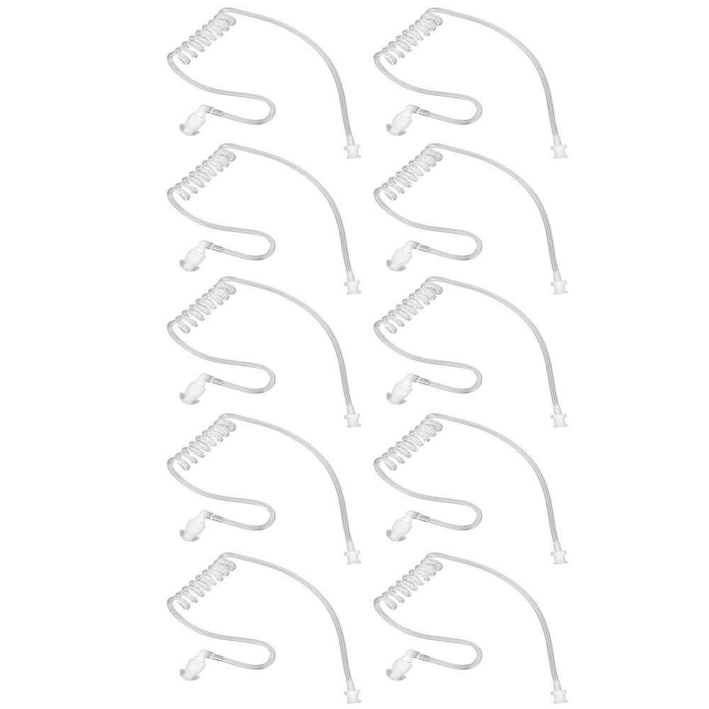 10-Pack Replacement Acoustic Coil Tube Walkie Talkie Earpieces for Baofeng Motorola Retevis Kenwood Midland Two-Way Radios Headset, Secret Spy Game Earpiece (High Elasticity PU)