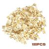 ROUPWKWO 100Pcs/lot Female Crimp Terminal Connector 4.8mm/6.3mm Gold Brass Car Speaker Wire Connectors Crimping Terminals(6.3mm) view 2