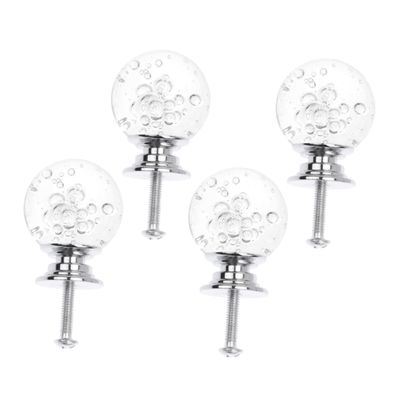 SWOOMEY 4set Bubble Ball Cabinet Door Handles Single Hole Drawer Knobs for Home Office White Modern Design