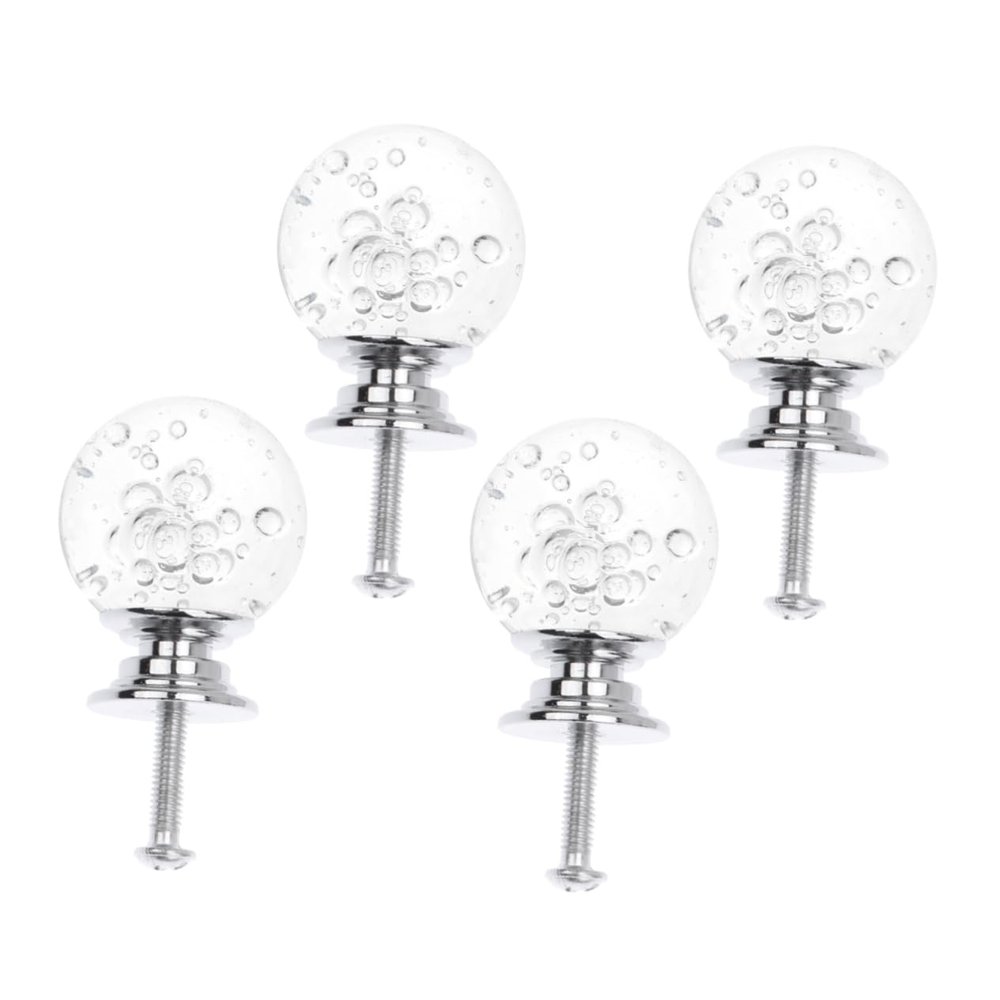SWOOMEY 4set Bubble Ball Cabinet Door Handles Single Hole Drawer Knobs for Home Office White Modern Design