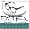 fadbon 6 Pack Fashion Reading Glasses for Women - Blue Light Blocking Square Readers Anti Eyestrain Eyeglasses Spring Hinge(6 Pack Mix,2.25,x) view 2