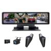 4 Channels Center Console Dash Cam 360 Panoramic Monitoring Front Left Right and Rear 4K+1080P*3 with WiFi APP ADAS BSD 12 inch Dashboard Rearview Mirror IPS Screen Waterproof Shark Side Lens view 1