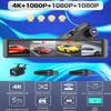 4 Channels Center Console Dash Cam 360 Panoramic Monitoring Front Left Right and Rear 4K+1080P*3 with WiFi APP ADAS BSD 12 inch Dashboard Rearview Mirror IPS Screen Waterproof Shark Side Lens view 3