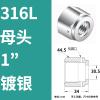 RWEABLGJXP SS316L Stainless Steel VCR high Cleanliness EP Grade 1I4 1I2 3I4 1 inch Female Head Silver Plated (1inch) view 2