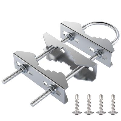 Heavy Duty Pole to Pole Mount -Stainless Steel - Antenna Mast to Mast Bracket (U Antenna Pipe clamp, 1 Set Pack)