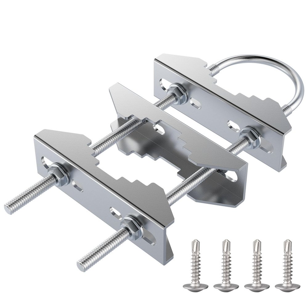 Heavy Duty Pole to Pole Mount -Stainless Steel - Antenna Mast to Mast Bracket (U Antenna Pipe clamp, 1 Set Pack)