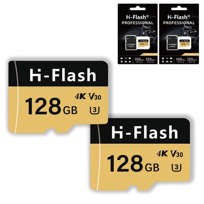 128GB TF Card U3 V30 4K - 2 Pack, Memory Card High Speed Up to 150MB/s, High Speed TF Memory Card with Adapter for Dash Cam, Security Camera, Tablet, Phone, Action Camera.(128GB U3 V30 X2, 128)