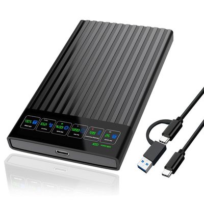 HWAYO 2.5'' 750GB Portable External Hard Drive with LCD Display HD Screen USB3.1/3.2 Type C HDD Storage for PC, Desktop, Laptop, Mac OS, Xbox One, PS4, PS5