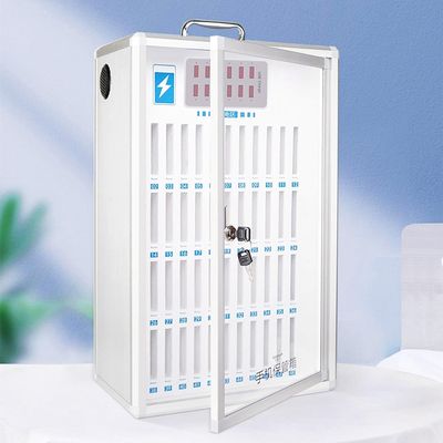 NUHGFTYBF Rechargeable Mobile Phone Charging Cabinet,w/USB Charging Ports & Lock,Wall-Mounted Cell Mobile Phone Organizer, Multi Compartment Mobile Phone Storage Box,36 Slots
