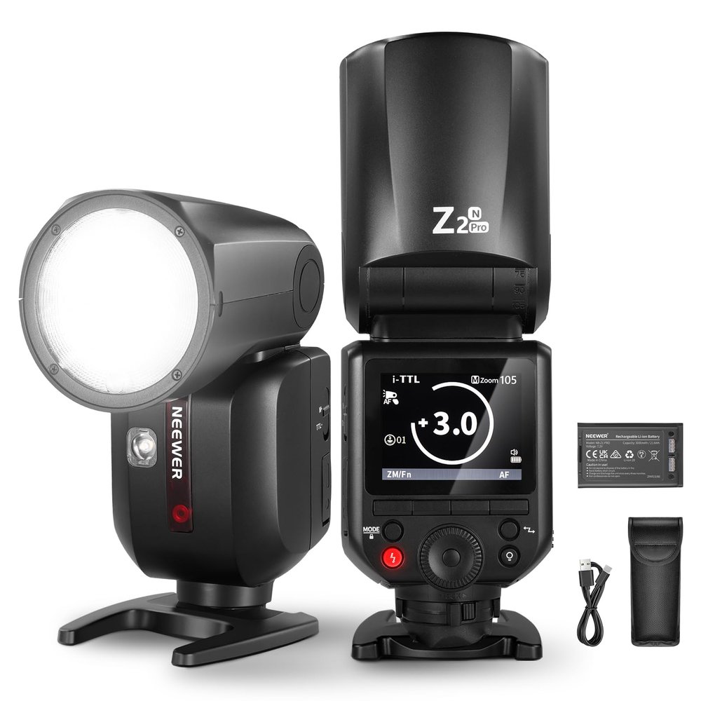 NEEWER Z2PRO-N 2.4G TTL Round Head Flash Speedlite Compatible with Nikon