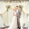 10x10ft Cream White Backdrop Curtains with Lights String for Parties Wedding Wrinkle Free Curtains Soft Fabric Photo Drapes for Birthday Baby Shower Party Background Decorations 5x10ft, 2 Panels view 2
