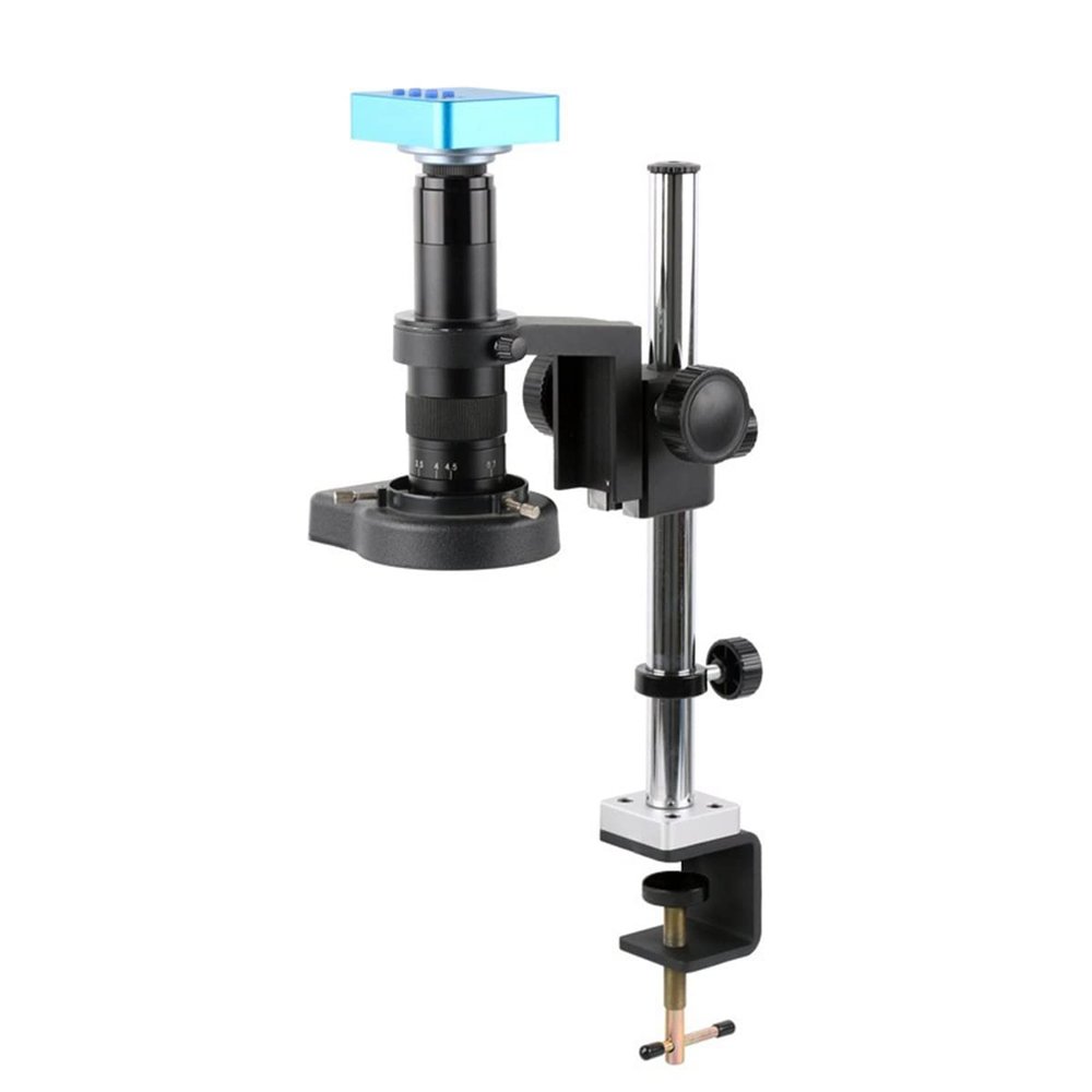 Microscope Electronic Digital Video Microscope Camera Set Desktop Clamp Type 180X 200X 300X 500X Zoom Monocular Lens 14MP 20MP VGA HDMI USB(20MP USB HDMI,180X)