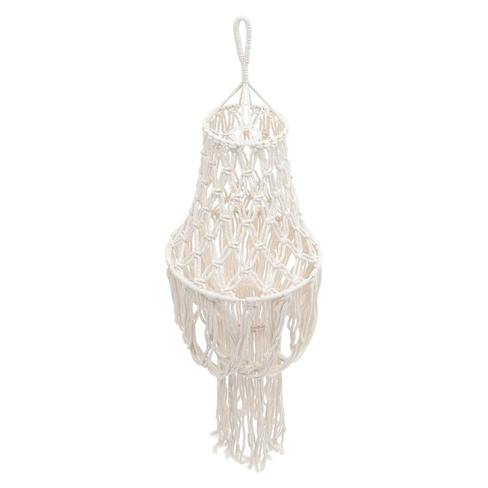 HIAKDOFT Boho Tassel Lampshade Rustic Woven Lampshade Decorative Ceiling Light Cover for Home