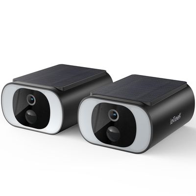 ieGeek S1 2-Pack Solar Security Cameras Wireless Outdoor, 2K 2.4Ghz WiFi Home Surveillance Camera with Embedded Solar Panel, AI Motion Sensor, Smart Alarm, Color Night Vision, Works w/Alexa
