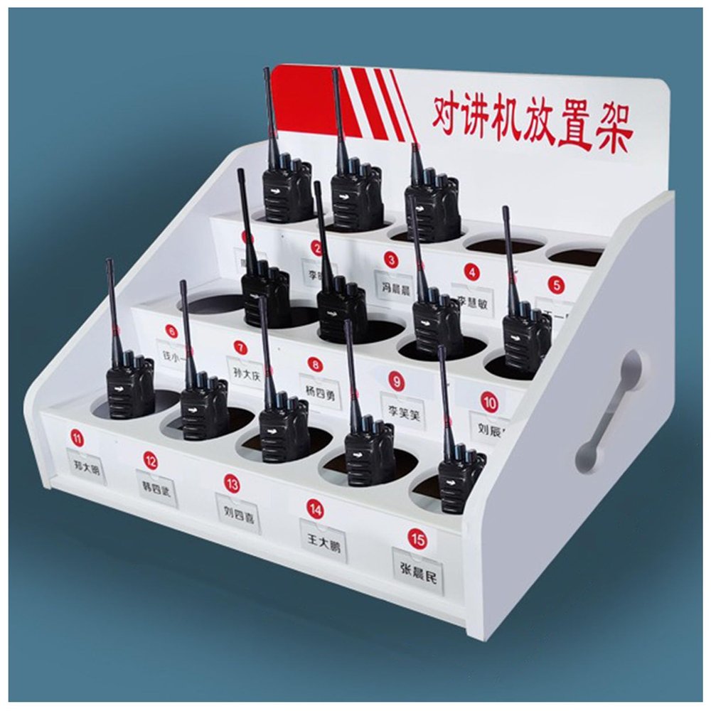 Walkie Talkie Holder Universal Walkie Talkie Storage Box | Two Way Radio Holder Desktop Organizer | Multi Grids Walkie Talkies Organizer | Handheld Radio Walkie-Talkie Holder | Universal Radio Case