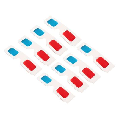 Mikikit 100pcs Anaglyph Cardboard Glasses Theater Glasses Movie Disposable Paper