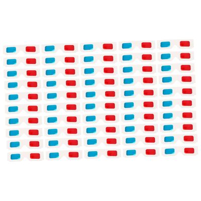 Yardenfun 100pcs Disposable Anaglyph Cardboard Glasses for Movies Video Games and Home Theater Lightweight Portable Paper Glasses for Boys and Girls and Adults