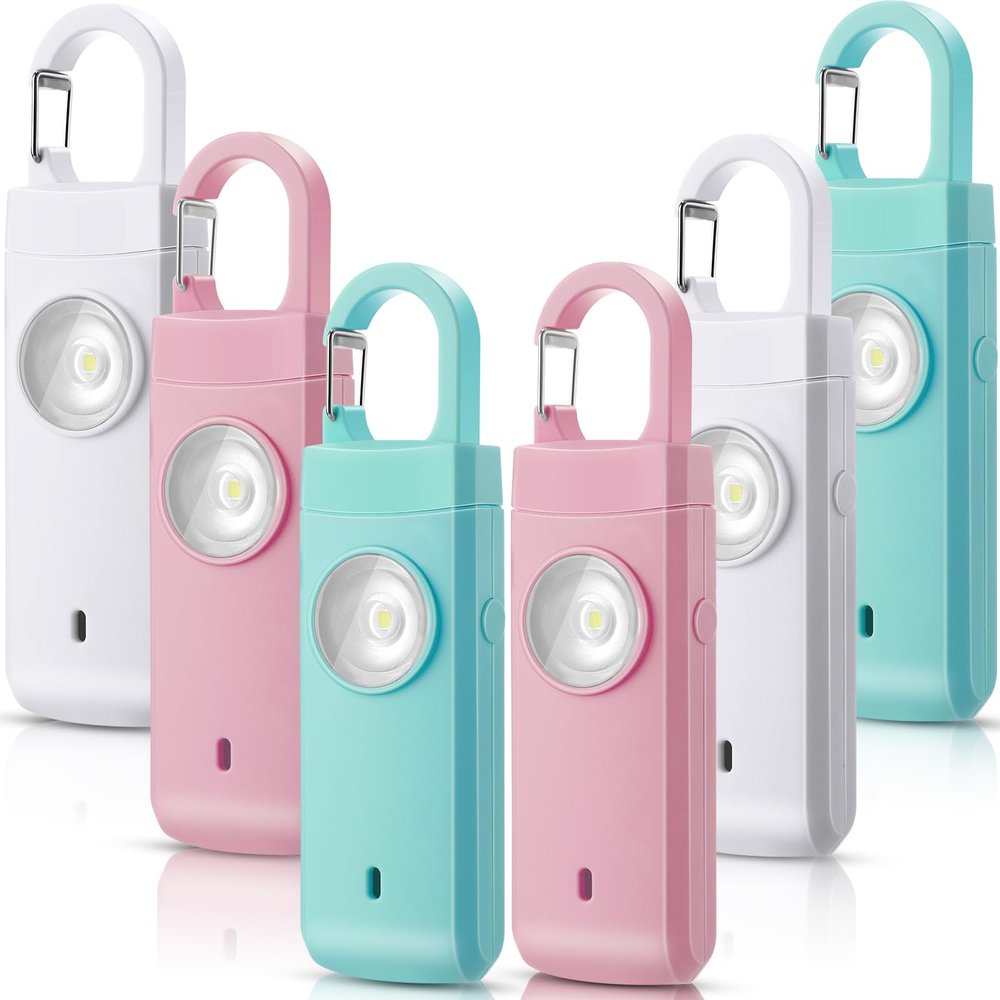 Tellegloww 6 Pcs 130 dB Personal Safety Alarm for Women, Macarons, Snap