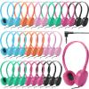Kanayu 30 Pack Wired Headphones, Adjustable On Ear Headphones, Kids Headphones with Stereo, Children Headphones Earbuds for Kids, Boys, Girls, Schools, Laptop, Travel, Plane, Tablet (Multicolors) view 1