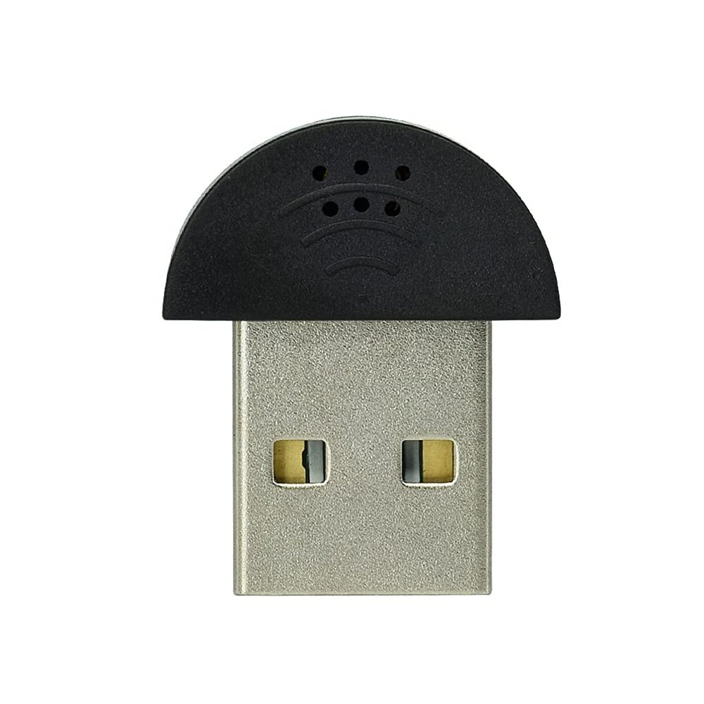 Portable USB 2.0 Microphone USB Speech Microphone MIC Adapter for Computer PC (Black)
