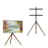 LIUZQWAED Portable TV Floor Stand - Floor Standing Tripod TV Stand - TV Stand from 45 to 65 Inch, Elegant Black Tripod TV Stand, 70 Swivel and Height Adjustable Monitor Stand view 1