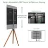 LIUZQWAED Portable TV Floor Stand - Floor Standing Tripod TV Stand - TV Stand from 45 to 65 Inch, Elegant Black Tripod TV Stand, 70 Swivel and Height Adjustable Monitor Stand view 4
