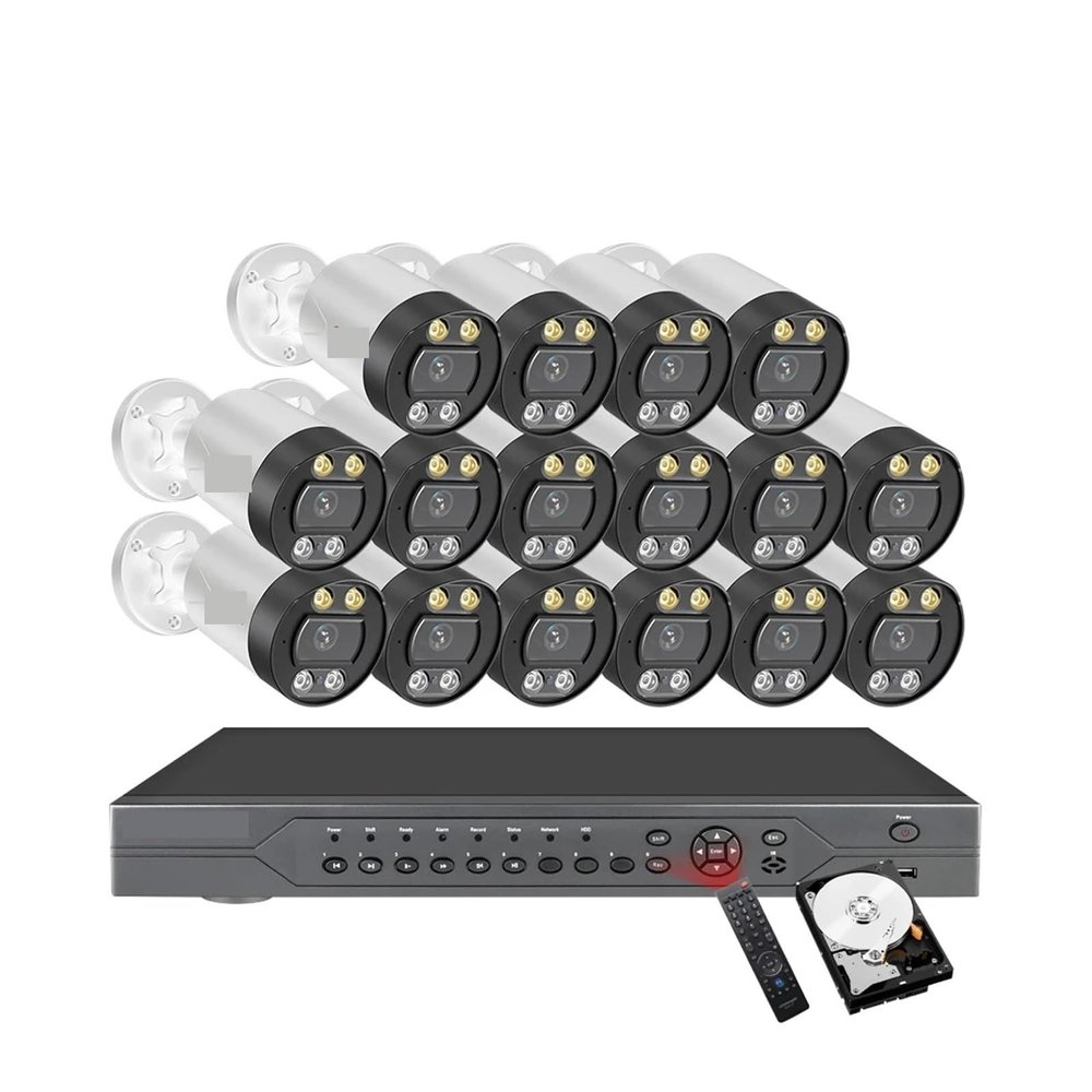 QDVOPHZA 4K 16CH POE Outdoor Video Surveillance CCTV Camera Security System Kit Surveillance Cameras Set Home(None,16CH NVR 8CAMERA_U/S)