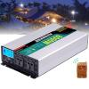 Pure Sine Wave, Power Inverter 12V/24V/48V/60V/72V DC to 100-220V AC with Wireless Remote Control and Dual Outlets and LCD for RV Truck Boat Camping,8000W-24V view 1