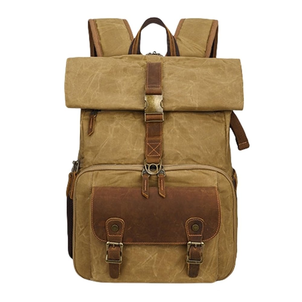 Camera Backpacks for Photographers Hiking, Vintage Camera Backpack Men, Camera Backpack with 15 Inch Laptop Bag (Yellow,32 * 18 * 45cm)