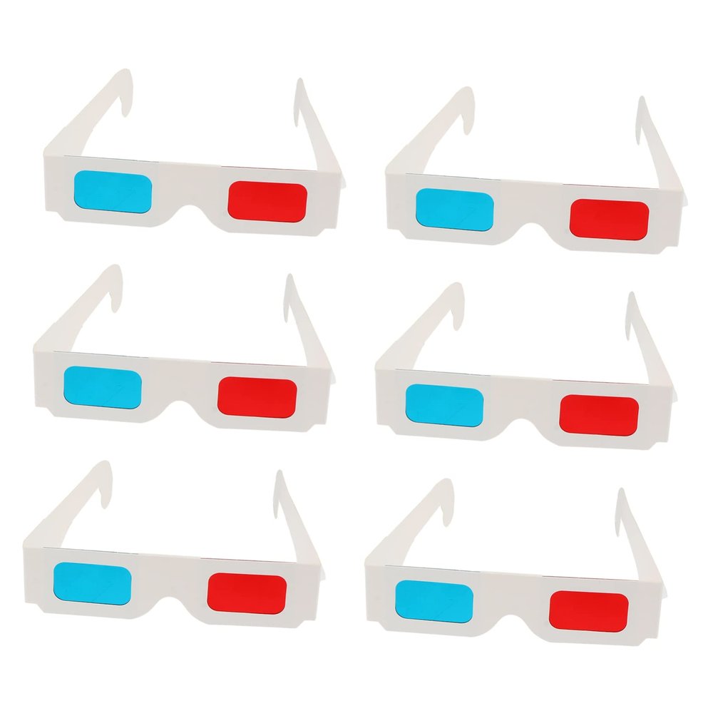 KONTONTY 100pcs Cardboard Movie Glasses Glasses for Movies Magazines and Anaglyph Photos Safe for Boys and Girls and Adults Your Viewing