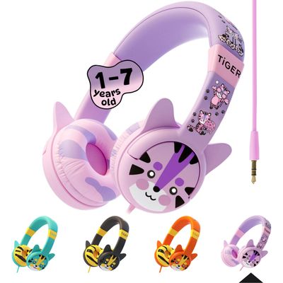 Kidrox Wired Toddler Headphones for 1-7 Years Old 85dB Volume Limited Baby Headphones for Plane and Car Travel Children Headset for Airplane, iPad and Tablet, Kids Headphone with Cord for Children