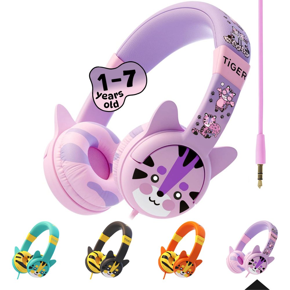 Kidrox Wired Toddler Headphones for 1-7 Years Old 85dB Volume Limited Baby Headphones for Plane and Car Travel Children Headset for Airplane, iPad and Tablet, Kids Headphone with Cord for Children