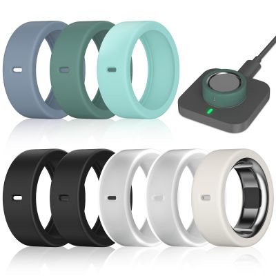 8 Pack Ring Cover Compatible with Oura Ring Gen 4/4 Ceramic, Oura Ring Gen 3 Horizon/Heritage, Surport Charging with Cover on, Anti-Scratch Elastic Silicone Ring Protector for Men Women Working Out