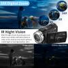 ORDRO HDV-V12 Video Camera Full HD Camcorder Digital Recorder | 1080P 30FPS 30MP | 3.0 Inch Rotation LCD | 16X Digital Zoom | Infrared Night Vision - Black (V12+16GB Card) view 4