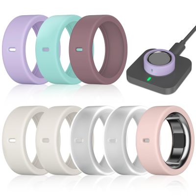 8 Pack Ring Cover Compatible with Oura Ring Gen 4/4 Ceramic, Oura Ring Gen 3 Horizon/Heritage, Surport Charging with Cover on, Anti-Scratch Elastic Silicone Ring Protector for Men Women Working Out