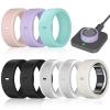 8 Pack Ring Cover Compatible with Oura Ring Gen 4/Oura Ring Gen 3/Oura Ring Gen 3 Horizon, Surport Charging with Cover on, Anti-Scratch Elastic Silicone Ring Protector for Men Women Working Out Gym view 1