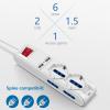 HIONJIN Charging & 6 AC Outlets Strip Extension Cord Socket Extension for Home Surge Protector view 2