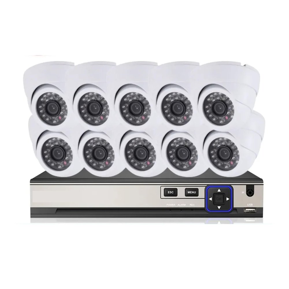 QDVOPHZA 5MP POE CCTV Camera Security System Kit 10CH 4K NVR Set Indoor Home IP Dome Monitoring Camera System 8CH Video Surveillance Kit(None,15_A/U)