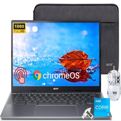 acer Chromebook Plus 514 Touchscreen Laptop, Intel 8-Core i3-N305, 8 GB LPDDR5, 1 TB SSD, 14" FHD IPS Touch Display, Wi-Fi 6E, FHD 1080P Webcam, SD Card Reader, Chrome OS, Anti-Slip Mouse & 32 GB UFD