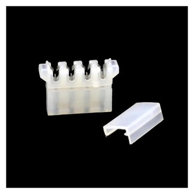 Chunsu 10pcs Black/Red/Clear Crimp Molex/IDE Crimped 4pin Power Connector Housing with End Cap 180 Degree and 90 Degree(with 90 Degree Cap,Clear)