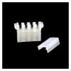 Chunsu 10pcs Black/Red/Clear Crimp Molex/IDE Crimped 4pin Power Connector Housing with End Cap 180 Degree and 90 Degree(with 90 Degree Cap,Clear) view 1