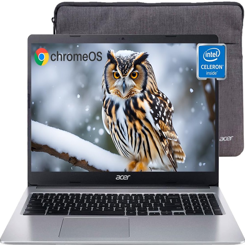 acer Chromebook 315 Laptop Computer, 15.6'' HD Display Chomebook Laptops, Intel Celeron N4020, 4 GB RAM|64 GB eMMC, Wi-Fi, Chrome OS, Mouse & Headphone Bracket, for School College Student and Business