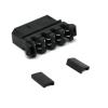 Chunsu 10pcs Black/Red/Clear Crimp Molex/IDE Crimped 4pin Power Connector Housing with End Cap 180 Degree and 90 Degree(with 180 Degree Cap,11) view 1