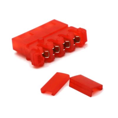 Chunsu 10pcs Black/Red/Clear Crimp Molex/IDE Crimped 4pin Power Connector Housing with End Cap 180 Degree and 90 Degree(with 90 Degree Cap,12)
