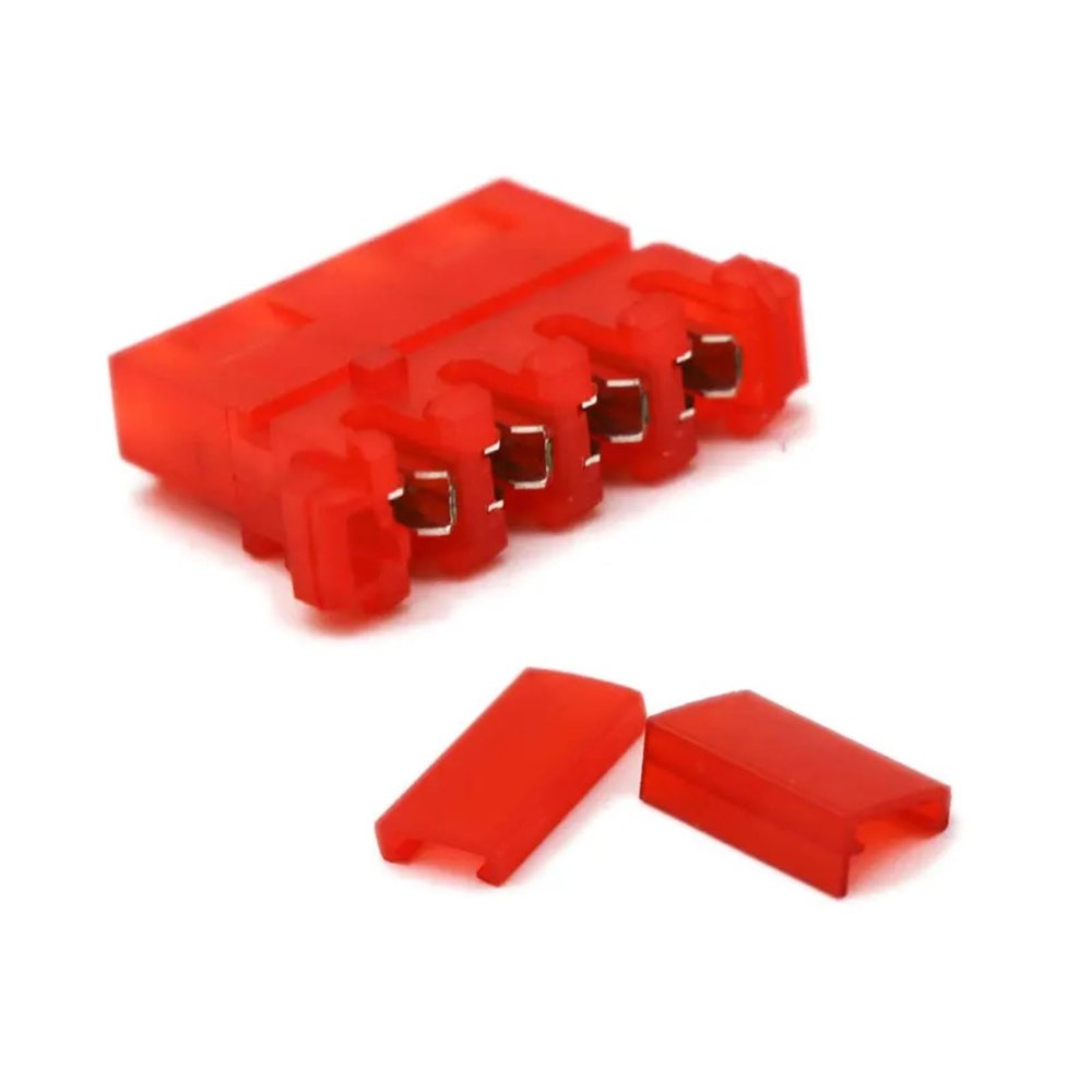Chunsu 10pcs Black/Red/Clear Crimp Molex/IDE Crimped 4pin Power Connector Housing with End Cap 180 Degree and 90 Degree(with 180 Degree Cap,12)