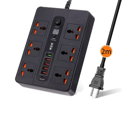 3000W Power Strip with 20W PD Charger Universal AC Jack Outlets with Timing Desktop Socket(E)