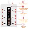 3000W Power Strip with 20W PD Charger Universal AC Jack Outlets with Timing Desktop Socket(E) view 2